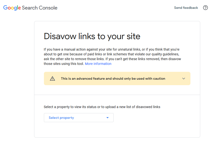 Disavow links tool